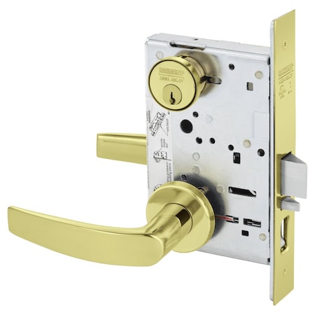 Sargent Grade 1 Office or Entry Mortise Lock, B - Lever, LN - Rose, Field Reversible, Conventional Cylinder,  8255 LNB 3